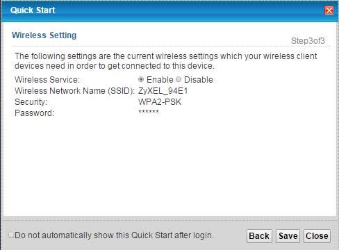 If you keep it on, record the security settings so you can configure your wireless clients to