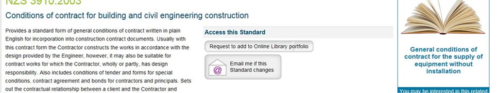 Click the Request to add to Online Library portfolio button to request the Standard to be