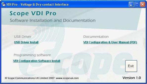 Fig 5 Software installation VDI PRO: VOLTAGE & DRY