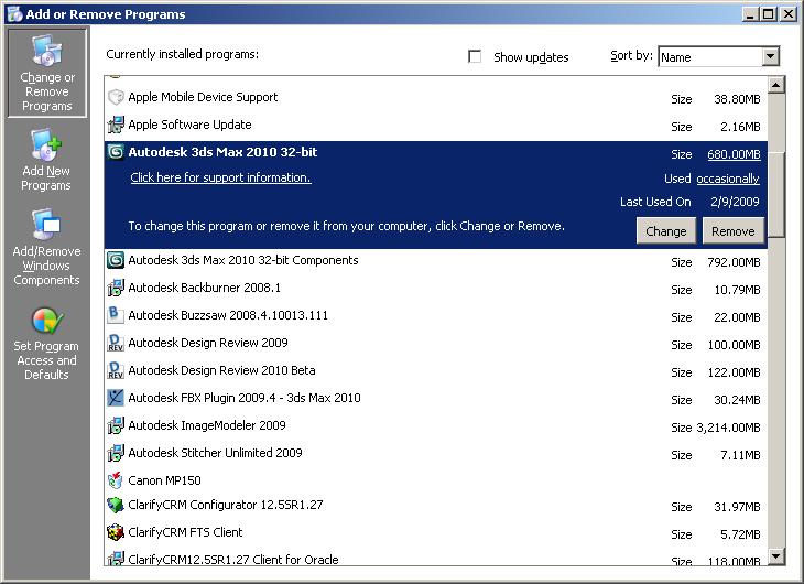 Uninstalling Your Product Uninstall your product using Add/Remove Programs (Uninstall or Change Program in Vista). Several components are separate installs.