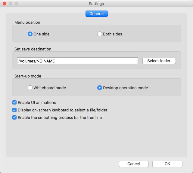 Functions in the Main Menu Settings Configure settings relating to the entire software.