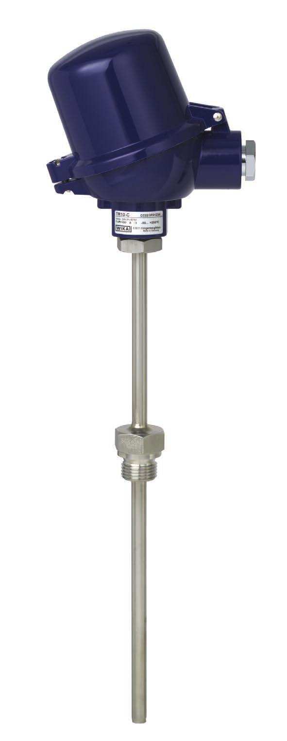 Electrical temperature measurement Threaded resistance thermometer Model TR10-C, with protection tube WIKA data sheet TE 60.