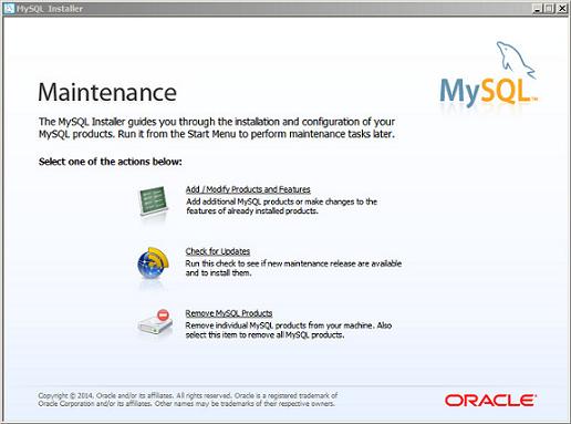 Figure 39 MySQL Installer 2. Click Remove MySQL Products.