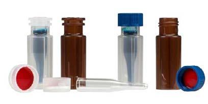 Snap ring vials and caps N 11 Special vials for special applications Silanized glass vials / Plastic vials / Plastic vials with glass insert Silanized glass vials Silanized glass vials have a