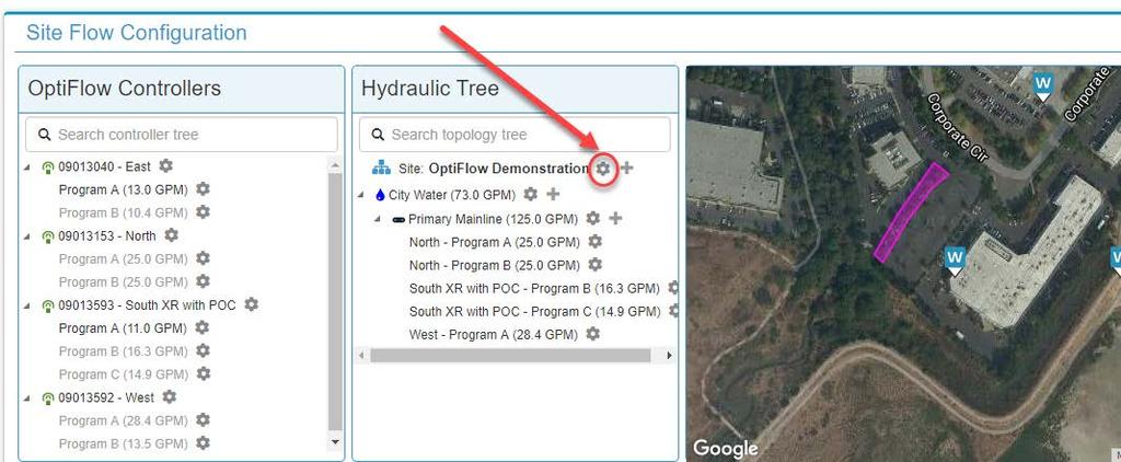 Configuring OptiFlow for a Site OptiFlow uses your site s maximum water flow potential to operate your irrigation system as close to capacity as possible.