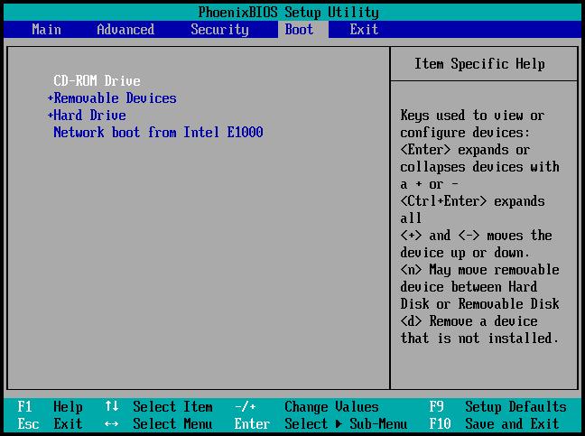 3. Press the key combination (such as, Del, F1, Ctrl+Alt+Esc, Ctrl+Esc). BIOS setup utility will open. Note that BIOS may differ in appearance, sets of items, names, etc.
