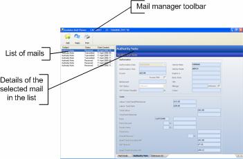 4.9 Managing Mails 4.9.1 Accessing AudaMail From the Assessment Job Log, double-click the Mails section heading. The AudaMail screen is displayed and the Assessment Job Log is hidden.