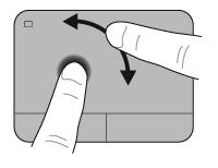 Rotating Rotating allows you to rotate items such as photos. To rotate, anchor your left forefinger in the TouchPad zone.
