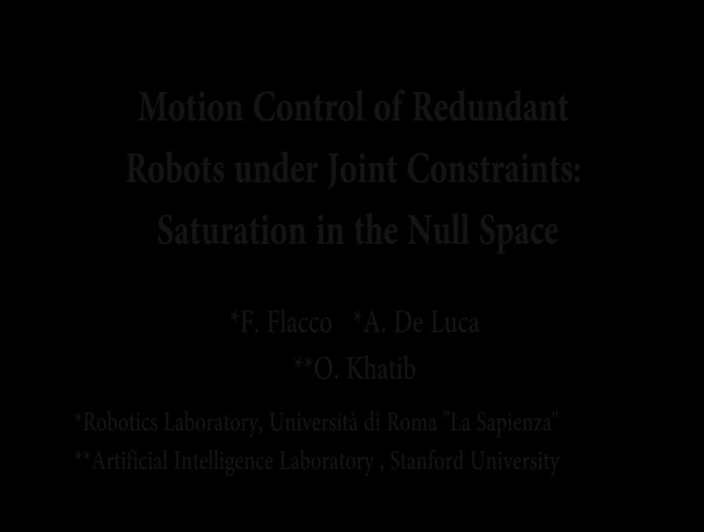 Kinematic control and redundancy KUKA LWR4 robot video IROS 2012 SNS