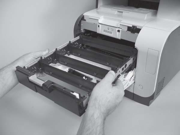 Carefully rotate the print-cartridge drawer toward the right side of the