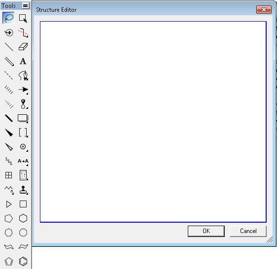 Note: To select a different Structure Editor, close the ChemDraw Structure Editor, and click on the Edit filter button in the toolbar. A list of available editors is presented.