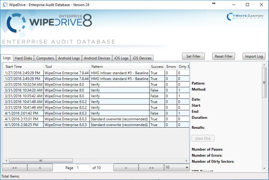WipeDrive Enterprise Versin 8, March 31, 2017 SQL Database Viewer (Audit Tl) The SQL database viewing utility, herein knwn as the Audit Tl, is used t view the audit lgs created by WipeDrive when used