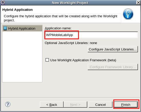 development. Click Finish. Step 7 The project and the application artifacts will be created. This may take a few minutes.
