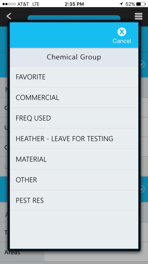 If using Material Groups, make a selection from the