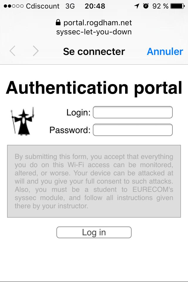 Evil Twin attack + sslstrip: ios auth popup difference Pierre