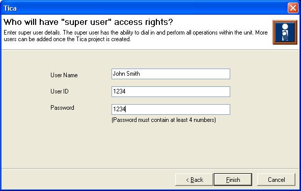 This screen will ask for a user name, user ID and user password. This will be used when the user is telephoning into the CBTI.