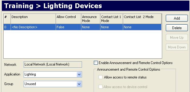 7.4 Lighting Devices ADD BUTTON The CBTI will