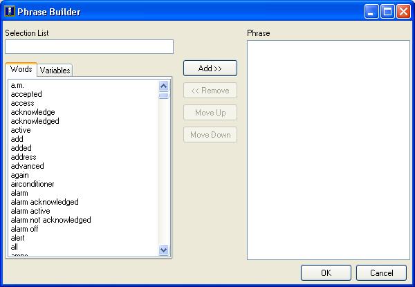 7.4.2 Phrase Builder When the device description button is selected a new option opens called Phrase builder appears.
