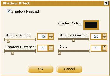 iv. Change the shadow distance by sliding the Shadow Distance slide bar. d. Increase or decrease the blurriness by sliding the Blur slide bar. e. Finally, click the OK button to apply Shadow effects.