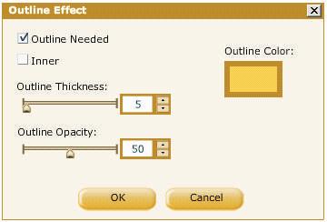 8.4 Applying Outline Effects a. Select the text object or symbol by clicking on it. b. Next, click the Outline button from the Effects toolbar. The Outline Effect window gets displayed.