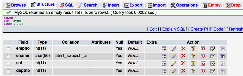 Data Definition Language (DDL) Creating a table CREATE TABLE tablename (column_name type [NULL/NOT NULL], column_name type [NULL/NOT NULL],.