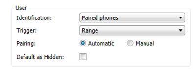 Paired phones have their range automatically set during the pairing process, and have device-specific range co