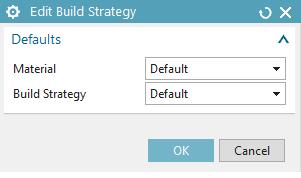 NX 11.0.2 Fixed Plane Additive Manufacturing Help Version #1 42 Edit Build Strategy Use Edit Build Strategy to assign different build strategy to the entire build tray, or for a specific component.
