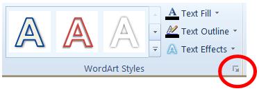 Changing the WordArt Text 1. Click the WordArt graphic to select it. 2. Make the desired changes to the text. 3. Click outside of the graphic to unselect it.