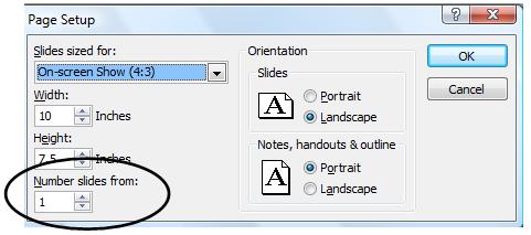 Place a checkmark in the Slide Number box (illustrated above). 3.