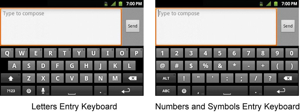 Rotate the screen to a horizontal position to use the larger keyboard.