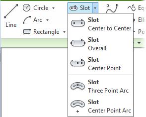 Slot Commands In Inventor 2014, while in a sketch, there