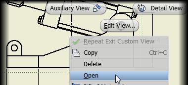 Or In the browser expand a drawing view and right-click on a part or assembly file and click Open from the menu.