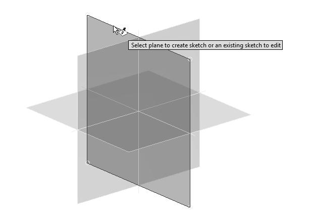 left-mouse-button to select the Plane as the sketch plane