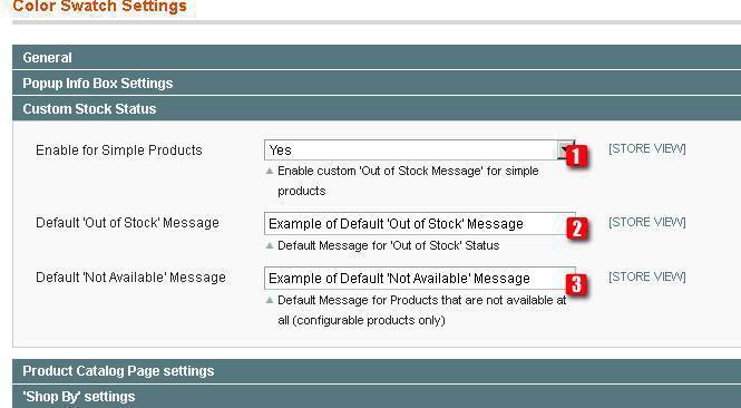 8.3 Custom Stock Status a) Enable custom "Out Of Stock Message" for