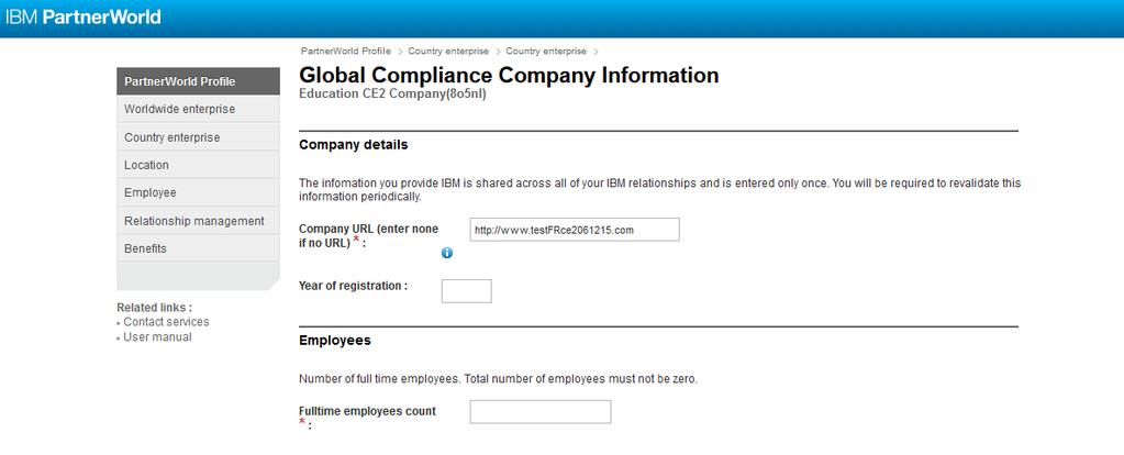 Manage Global Compliance You will be presented with your active Global Compliance application which you will be able to edit. As you navigate screen to screen, verify/update with any changes.