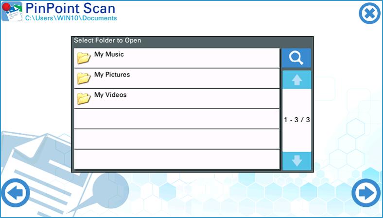 7.3 Scan to My Documents 1. Select the PinPoint Scan 3 Application icon on the MFP. 2. Log in to your account using either your PIN, IP Address, or Proximity Card. 3. Place documents in the document processor or on the platen glass.