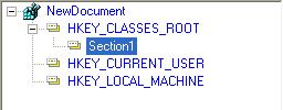 4. To add sections, select one of the registry levels, right-click, and select Append Child Section. Enter the section information, and click OK.