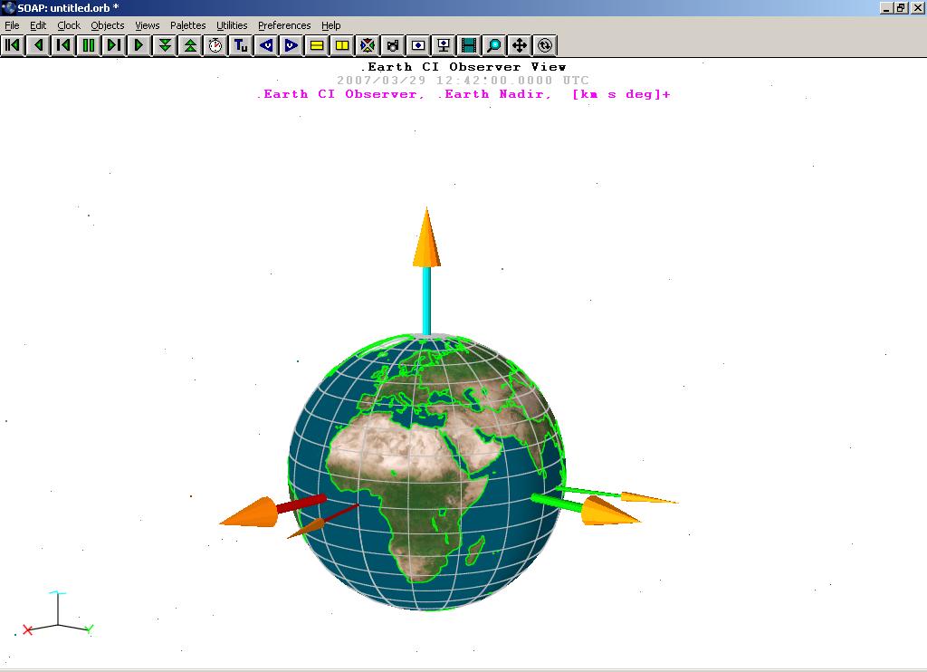 Coordinate Frames Earth Centered Inertial ECI ECI has: Z axis along Earth rotation axis, X axis along the Vernal equinox (intersection of Equatorial and Ecliptic planes) Fixed in inertial space.