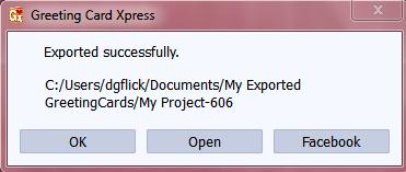 Once the project has been exported you get the confirmation dialog box.