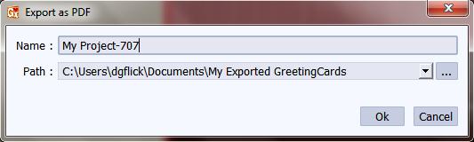 2 Exporting in PDF Format To save the project in a PDF format, click on the lower right-hand corner.