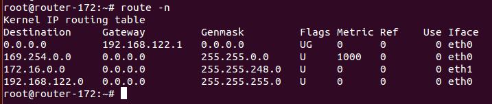 Linux Configured As A Router The "eth1" IP address is 172.16.0.1 Any 172.16.0.0/19 traffic goes through NIC "eth1" Any 192.