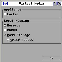 4. Select the Virtual Media options: o o o o o Locked Synchronizes the KVM and Virtual Media sessions so that when a user disconnects a KVM connection, the Virtual Media connection to that server is