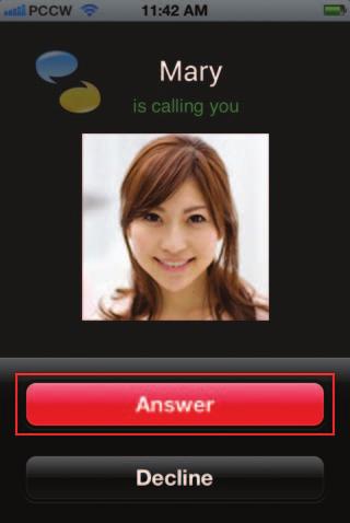 After switching on the King application, turn the button to BLUE. You can make or receive calls via King.