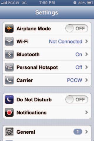 To use Internet tethering, software must be: 3 Go to Settings >