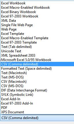 If the database the owner information is exported from exports in Excel then simply do a save as CSV (shown below) to convert it to CSV format.