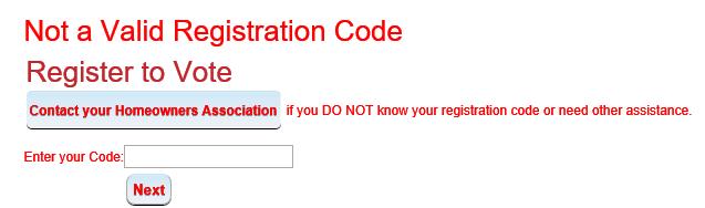If the code does not exist Not a Valid Registration Code is displayed: If the code has already been used Account already set up;