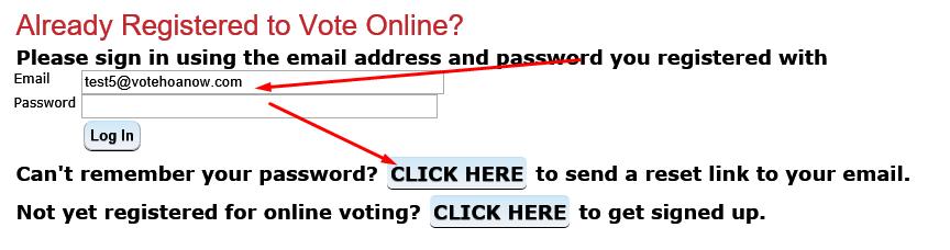Verifying Email Addresses Use the administration screen and search for the homeowner/voter as in the example above.