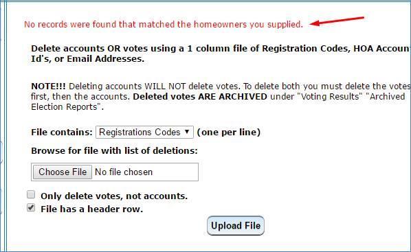 NOTE!!! Deleting accounts WILL NOT delete votes.