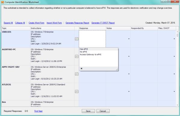 Saving Time Inputting Reponses in Worksheets Through the Use of Select All Rows option.