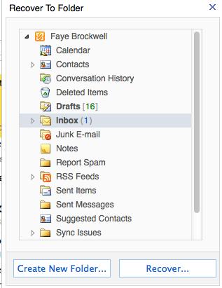 Deleted Items Click on Deleted Items (O and click on Choose Folder Click on the arrow to expand your server mailbox (named Brighton in the